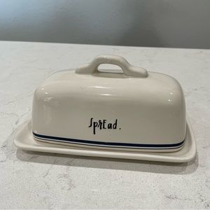Rae Dunn Blue Artisan “Spread” 2pc Butter Dish